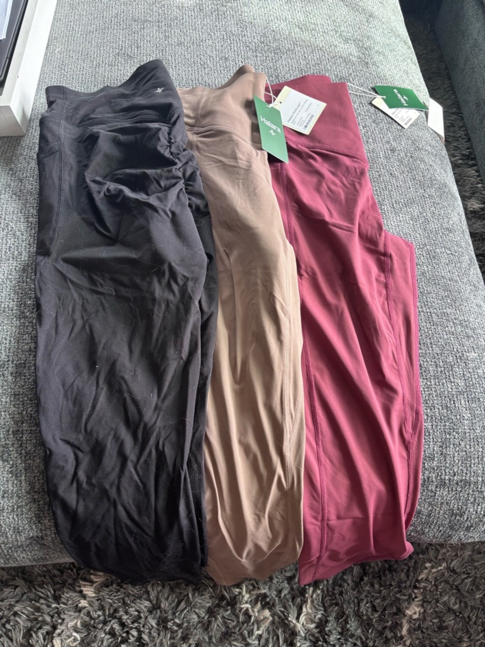 HALARA Leggings Set - Burgundy, Taupe & Black